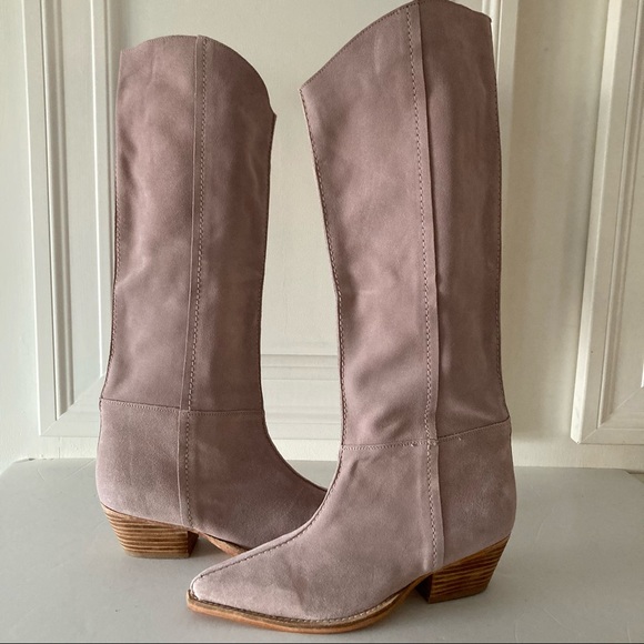 Free People Shoes - New Free People Pink Leather Sway Low Slouch Boots Sz 38/8
